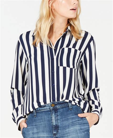 michael kors black women top|Michael Kors striped top.